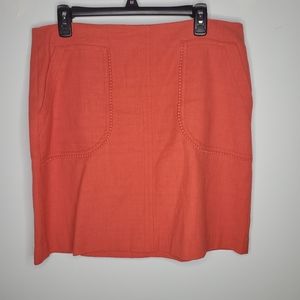 Coral colored pencil skirt by LOFT